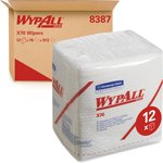 8387, WypAll White Cloths for Medium Duty Cleaning, Dry Use, Quarter Fold of 76 ...