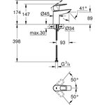 Смеситель для раковины BauLoop New без донного клапана, размер s ...