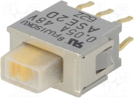 ASE2D-2M-10-Z, Переключатель: движковый, Пол: 2, DPDT, 0,05A/60ВAC, 0,05A/60ВDC