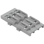 0221-2523, MOUNTING CARRIER, 3POS, DIN35 RAIL, GREY