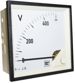 EQ94-V70X2N1CAW0ST, AC Analogue Voltmeter, 500V, 92 x 92 mm