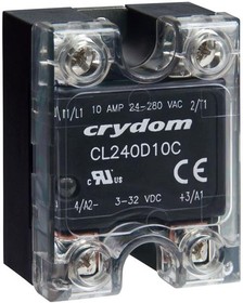 CL240A05RC, Solid State Relay - 90-250 VAC Control - 5 A Max Load - 24-280 VAC Operating - Instantaneous - Screws And Clamps ...