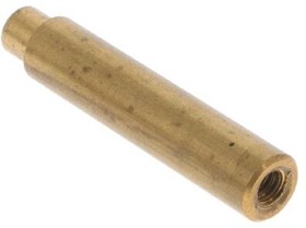 3061-D-632-B, Round Standoff Threaded #6-32 Brass 1.125" (28.58mm)