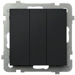 Ospel Sonata Черный металлик Выключатель 3-клавишный , без рамки