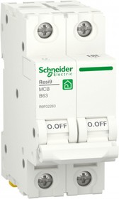 Фото 1/2 Schneider Electric RESI9 Автоматический выключатель (АВ) B 63А 2P 6000A