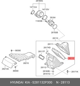 Фильтр воздушный Product Line 2 HYUNDAI/KIA S28113-2P300