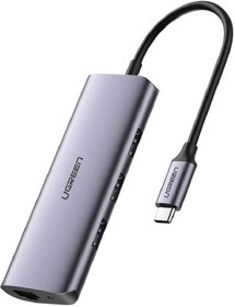 Фото 1/10 Разветвитель USB UGREEN 4 в 1 , 3 x USB 3.0, RJ45 (60718)