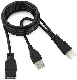 Фото 1/2 Кабель удлинитель USB 2.0 2xAM/AF 1.8м Gembird PRO, позол.конт., черный, пакет CCP-USB22-AMAF-6