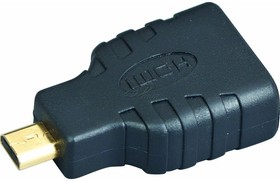 Фото 1/4 A-HDMI-FD, Адаптер; гнездо HDMI,вилка micro HDMI; Цвет: черный