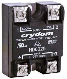 HD6050K, Solid State Relay - 4-32 VDC Control Voltage Range - 50 A Maximum Load Current - 48-660 VAC Operating Voltage Ran ...