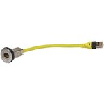 Modular cable, RJ45 plug, straight to RJ45 socket, straight, Cat 6, PA, 0.5 m, silver