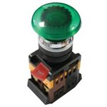 Кнопка AELA-22 Грибок зеленая с подсветкой NO+NC 380В pbn-aela-1g-380