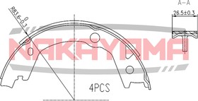 HS7255NY, Колодкитормозныеб арабанныекомплект