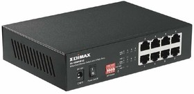 Фото 1/3 Коммутатор EDIMAX ES-1008PHE 8-Port Ethernet, 4/8 PoE, 60Вт