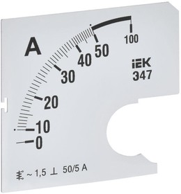 Шкала сменная для амперметра Э47 50/5А-1.5 72х72мм IEK IPA10D-SC-0050