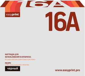 Фото 1/2 16A Картридж EasyPrint LH-16A для HP LaserJet 5200/5200n/5200tn/5200dtn (12000 стр.) с чипом