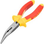 17472, Длинногубцы изогнутые Insulated, 160мм, двухкомпонентные рукоятки