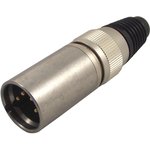NC4MX-HD, X-HD Series - 4 pole male cable connector - "heavy duty" - metal boot ...