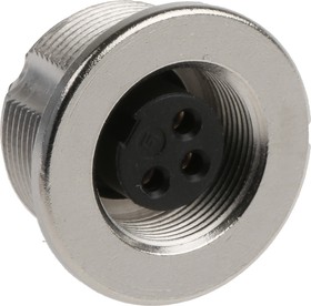 Фото 1/4 09-0408-00-03, Circular Connector, 3 Contacts, Panel Mount, M9 Connector, Socket, Female, IP67, 712 Series