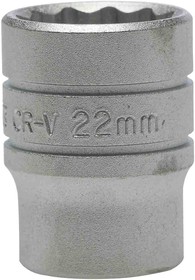 Фото 1/2 M120522-C, 1/2 in Drive 22mm Standard Socket, 12 point, 38 mm Overall Length