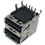 KUSBX-AS2N-B, USB Connectors A TYPE RECEPTACLE STACKED BLACK