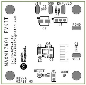 MAXM17901EVKIT#, Evaluation Board, MAXM17901 DC/DC Converter, 3.3V, 300mA Output, 5.5V To 24V Input