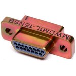 MWDM1L-15NSB, D-Sub Micro-D Connectors MICR D SLDRCUP CON 15CNT SZ #24 PIN