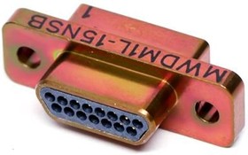 MWDM1L-15NSB, D-Sub Micro-D Connectors MICR D SLDRCUP CON 15CNT SZ #24 PIN