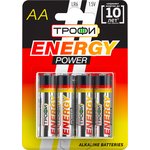 Батарейки Трофи LR6-4BL ENERGY POWER Alkaline