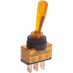 ПП-405Ж, Выключатель тумблер 2-х позиционный 3-х контактный желтый с подсветкой