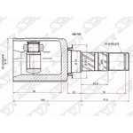 SB-702, Шрус внутренний SUBARU IMPREZA GR/GV/LEGACY BM/BR/FORESTER SH