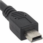 A-OTG-AFBM-002, Кабель; USB 2.0; гнездо USB A,вилка mini USB B; 0,15м; черный