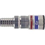 103002004, Brass, Steel Pneumatic Quick Connect Coupling, 10mm Hose Barb