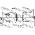 1011-J300ATLH, Шрус внутренний левый 31X35X22