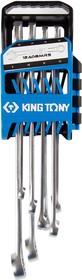 12A08MRS, KING TONY Набор комбинированных ключей, 8-19 мм, 8 предметов