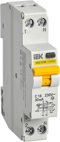 Фото 1/5 Выключатель автоматический дифференциального тока АВДТ32МL С16 30мА KARAT | MVD12-1-016-C-030 | IEK IEK (ИЭК)