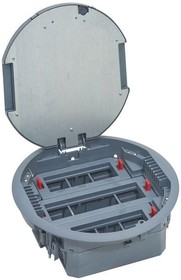 Коробка напольная круглая 20М с горизонт. размещением суппортов с регулир. по высоте пластик Leg 088126