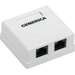 Розетка инф. настенная RJ45 кат. 5Е UTP 2 порта GENERICA