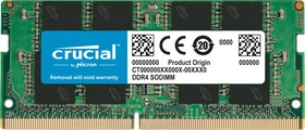 Фото 1/5 Оперативная память Crucial by Micron DDR4 8GB 3200MHz SODIMM (PC4-25600) CL22 1.2V (Retail), 1 year