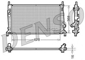 DRM10075, Радиатор системы охлаждения FORD: FOCUS C-MAX 1.6/1.6 TDCi/1.8/2.0/2.0 TDCi 03 - 07 \ MAZDA: 3 (BK) 1.4/2.0 03 - \ VOLVO: S40 II (