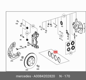 КОМПЛЕКТ КОЛОДОК ТОРМОЗНЫХ 4ШТ ORG MERCEDES-BENZ 0084202820