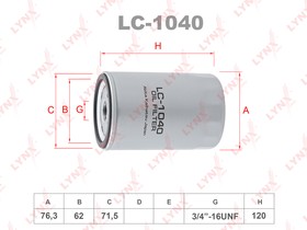 lc-1040, Фильтр масляный SKODA Superb II(3T4-3T5) 1.4 08-15