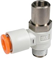 AS2311F-01-04SD, AS Series Threaded Flow Controller, R 1/8 Inlet Port x 4mm Tube Outlet Port