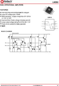 LM358 SOP-8, Операционный усилитель 1МГц, 2-канала [SOP-8.], Hottech ...