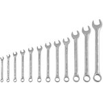 15426, Набор ключей комбинированных, 6 - 22 мм, 12 шт., CrV, полированный хром