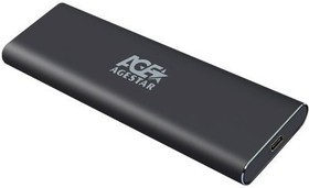 Фото 1/10 Внешний корпус SSD AgeStar 3UBNF5C SATA III USB 3.0 USB 3.0 Type-С алюминий черный M2 2280 B-key