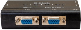 Фото 1/10 Коммутатор консоли D-Link 4-port KVM Switch, VGA+USB ports