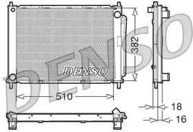 Фото 1/2 DRM23100, Радиатор системы охлаждения RENAULT: CLIO III/CLIO GRANDTOUR 1.2i 16V/1.4i 16V/1.5DCi/1.6i 16V/2.0i 16V 05-, MODUS/GRAND MODUS 1.2
