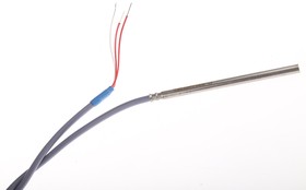 902150/30-724-1001- 1-6-100-04-10000/000, PT100 RTD Sensor, 6mm Dia, 100mm Long, 3 Wire, Probe, Class B +80°C Max