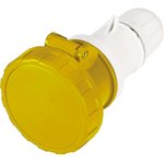 318.6340, IP66, IP67 Yellow Cable Mount 2P + E Industrial Power Socket ...